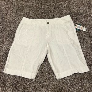 INC Beach White Linen Shorts